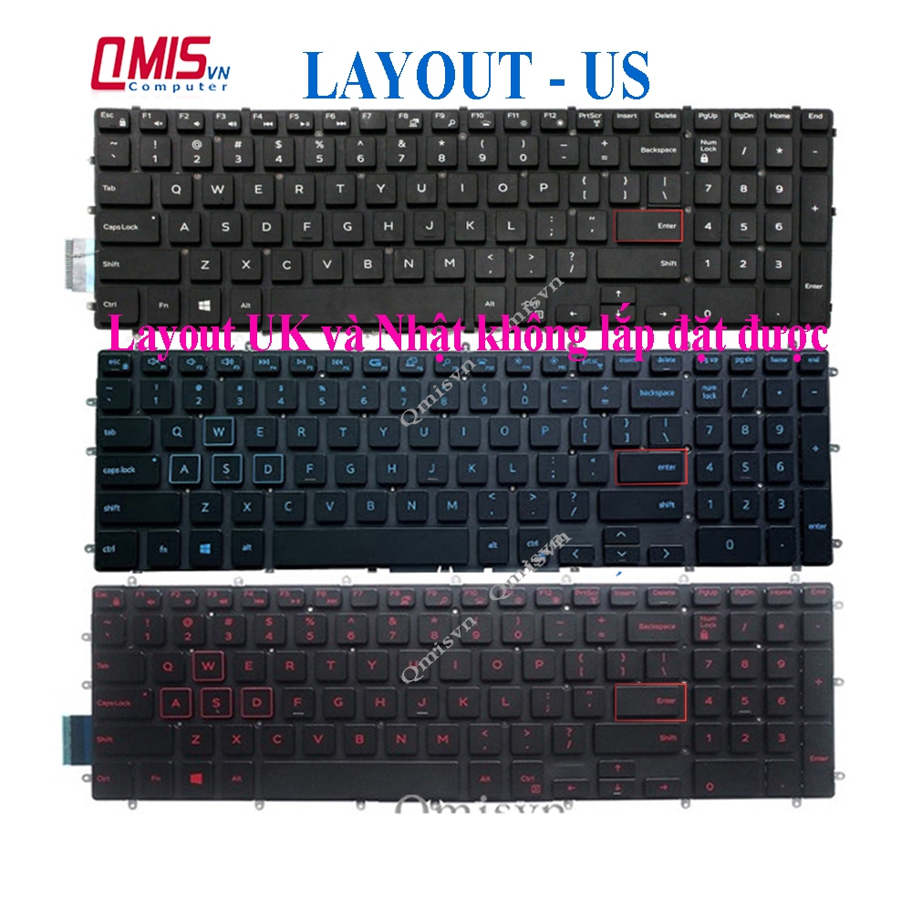 Bàn phím laptop Dell Gaming G3 3579, G3 3590, G3 3779, G5 5587, G5 5590, G7 7588 - Inspiron 7566