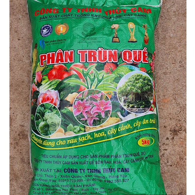 Phân trùn quế dinh dưỡng bón cây xanh tốt sai quả bao 5kg