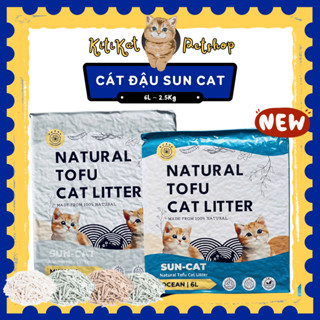 Cát đậu nành cho mèo SUNCAT 6L, Cát vệ sinh cho mèo SUN CAT 6L chiết xuất từ mầm đậu nành nguyên cám