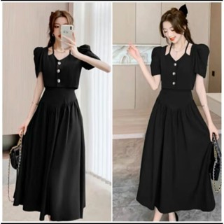  Set áo cột dây và đầm dài A1 bigsize 50-95kg chất cotton lạnh 