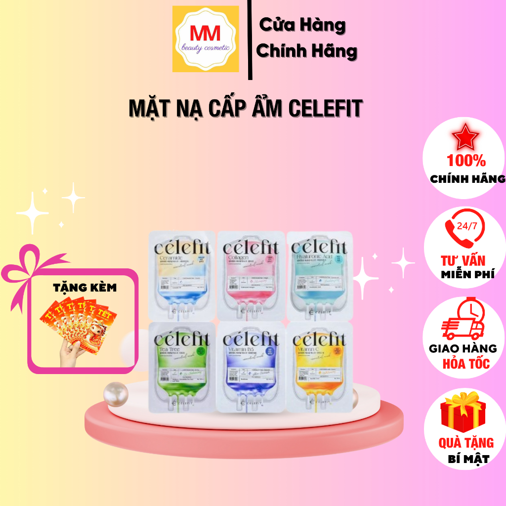 Mặt Nạ Cấp Ẩm Dưỡng Da Celefit Essential Mask Hyaluronic Acid 23g