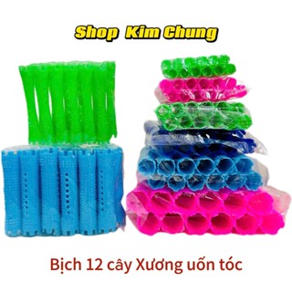 [Bịch 12 ống] Lô uốn tóc, Xương uốn tóc lạnh nhiều cỡ (Giao màu ngẫu nhiên)