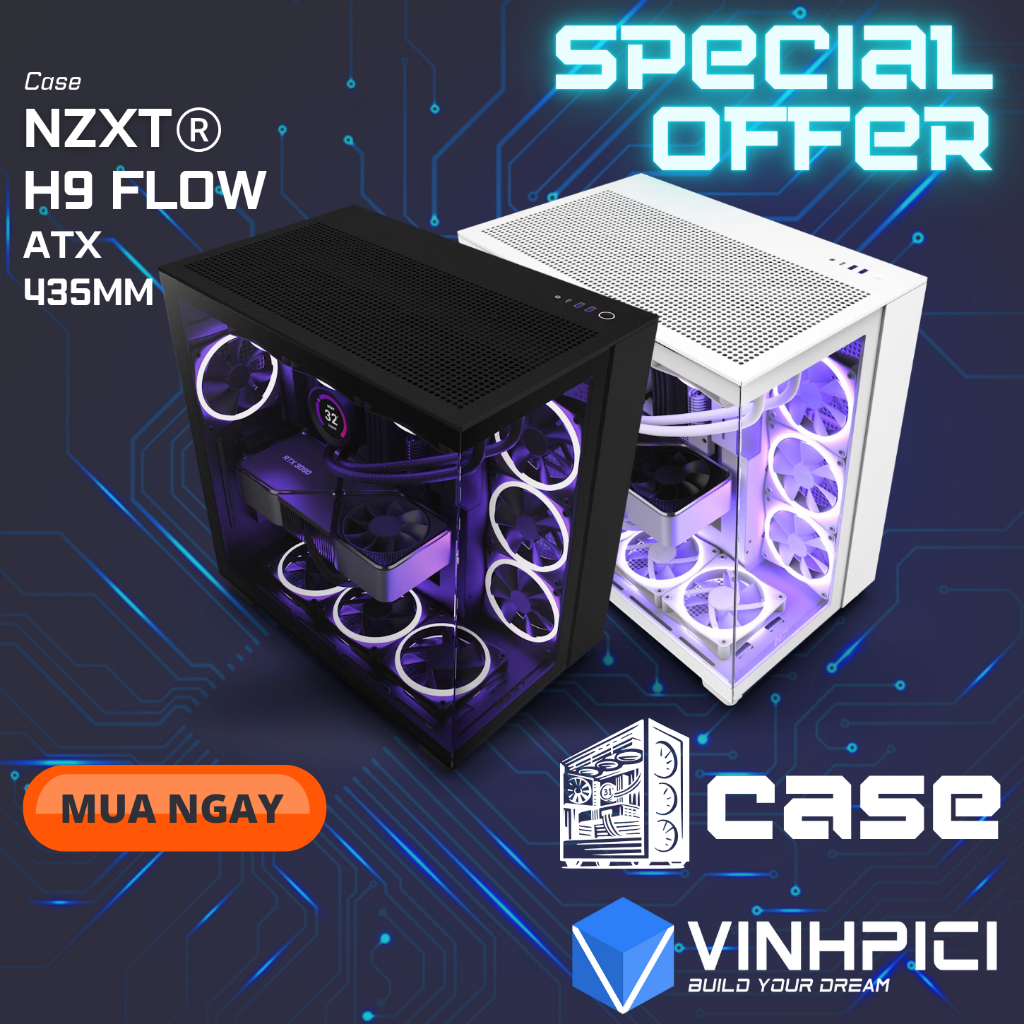 Vỏ case máy tính NZXT H9 FLOW [NEW]
