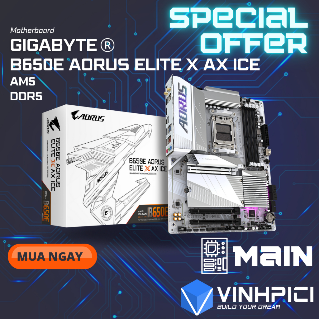 Mainboard GIGABYTE B650E AORUS ELITE X AX ICE [NEW]