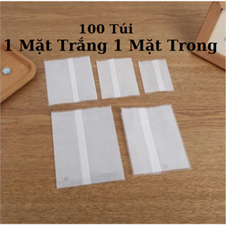 100 Túi bao bì hàn nhiệt miệng1 Mặt Trắng 1 Mặt Trong  đựng bánh kẹo trà