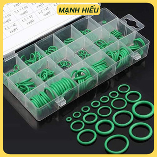 Hộp Ron, gioăng, doang, phom, pon cao su 270 chiếc, 18 kích cỡ, ( Màu Xanh)