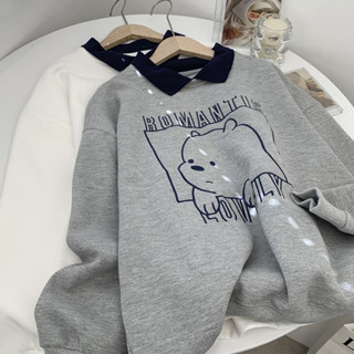 Áo sweater có cổ nam nữ form rộng hàn quốc, Áo mặc đôi swt nỉ da cá tay dài dày dặn cực ấm