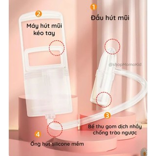 Dụng cụ hút mũi kéo tay phiên bản mới chất liệu nhựa nguyên sinh, lực hút mạnh và êm, an toàn cho bé