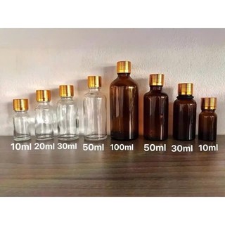 Combo 100 Vỏ Chai thủy tinh đựng tinh dầu ( Chai Trong + nắp vặn + nhỏ giọt) : 10ml 20ml 30ml 50ml 100ml