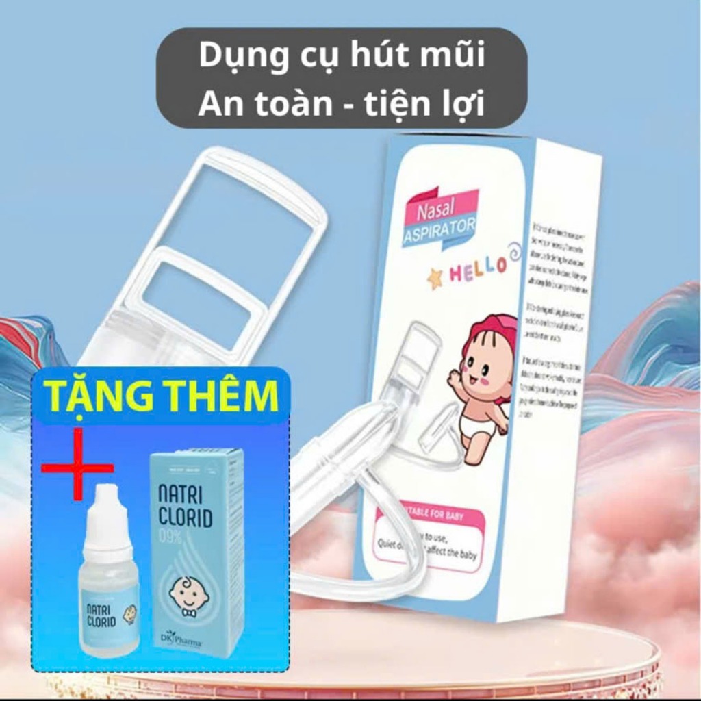 Dụng cụ hút mũi kéo tay phiên bản mới chất liệu nhựa nguyên sinh, lực hút mạnh và êm, an toàn cho bé