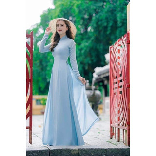 Áo dài trơn 4 tà vải chifon kèm quần 2 lớp