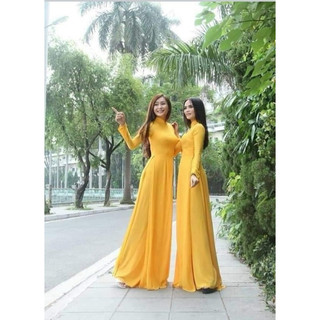 Áo dài trơn 4 tà vải chifon kèm quần 2 lớp