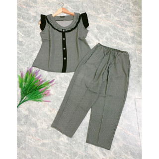 Đồ bộ nữFREESHIP quần 9 tấc vải mango cao cấp mềm, mịn, mặc mát hợp thời trang .