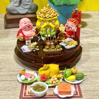 Bàn thờ mini Bàn thờ thần tài Ông địa Hủ vàng tài lộc may mắn Chibi Trang trí bàn làm việc
