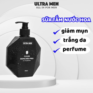 Sữa tắm nam Ultra men cao cấp giúp da trắng sáng giảm mụn 370ml