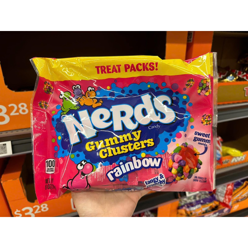 🍬 KẸO CỐM BỌC GUM NÉN HƯƠNG TRÁI CÂY CỦA MỸ NERDS CANDY GUMMY CLUSTERS RAINBOW TREAT PACKS GÓI 170G 