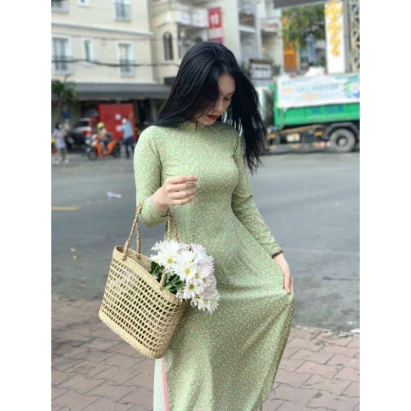 Giỏ cói rào thưa đan kỹ,  phối với áo dài (35x25x10)