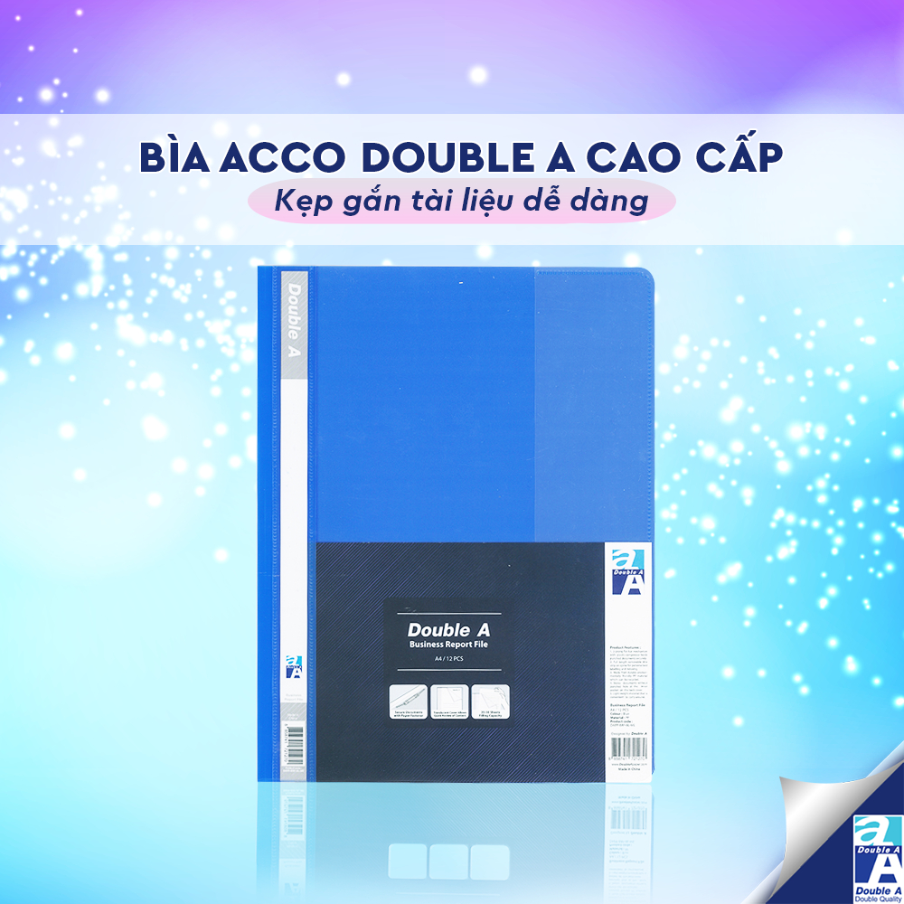 Combo 12 Bìa acco đựng tài liệu double A , Chất nhựa cao cấp, lưu được 20-30 tờ A4