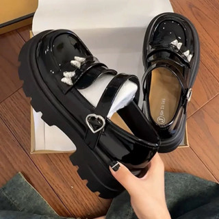 Giày búp bê Lolita dây cài đế 5 phân ôm chân cao cấp - giày nữ đế độn da mềm thời trang