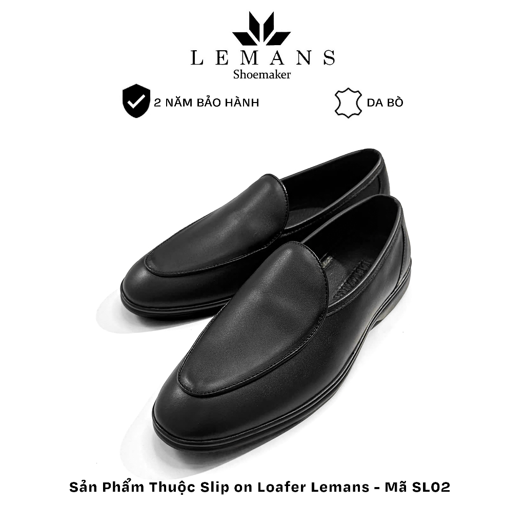 Giày Slip on Loafer LEMANS SL02 - Giày da bò Nappa - đế êm chân, giày công sở trẻ trung, bảo hành chính hãng 24 tháng