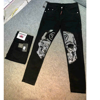 [Chính hãng] Quần Bò Đen Philipp Plein Nam -  Quần  PurPle Ống Đứng Chuẩn Form Hàng Đẹp Đi Học, Quần jean Nam Purple