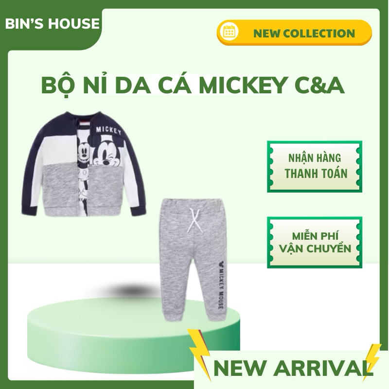 Bộ nỉ khoác Mickey C&A sz 0/6M