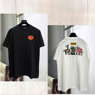 Áo phông LV02 Thêu trái tim siêu nét chất cotton cao cấp 270gsm chất đẹp chuẩn xịn boy phố trẻ trung