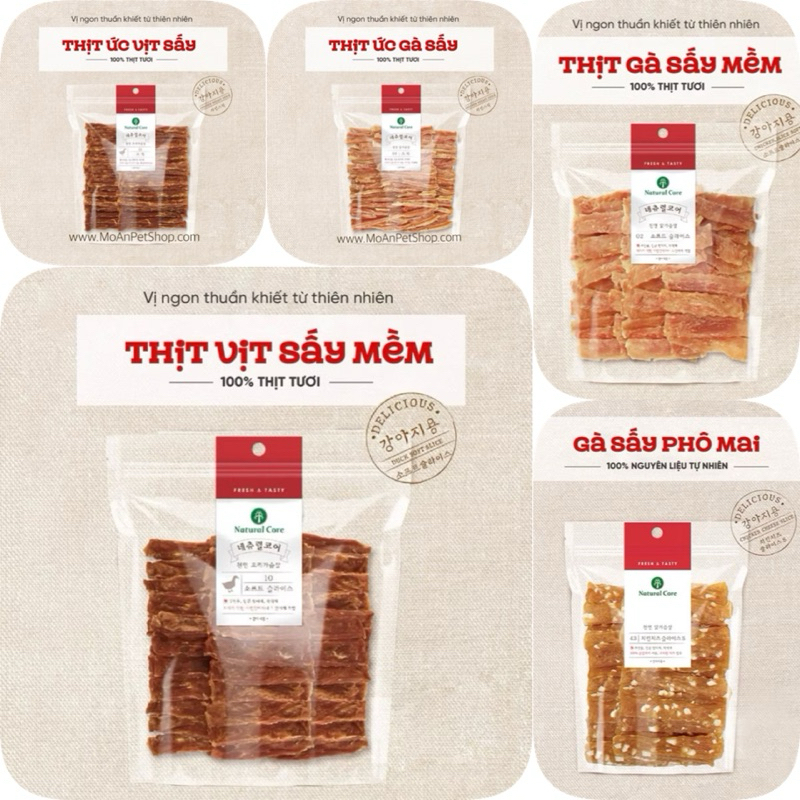 Natural Core Thịt Vịt , Thịt Gà Sấy Giòn Mềm Hàn Quốc Chó Mèo
