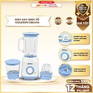 Máy Xay Sinh Tố Goldsun Công Suất 400W Có 3 Cối Thuỷ Tinh Cao Cấp, Lưỡi Dao Inox 4 Cánh - GBL4114