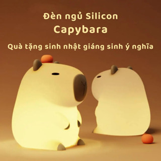 Đèn ngủ Capybara dễ thương - Quà tặng sinh nhật giáng sinh - Silicon mềm mại an toàn - Pin tích điện
