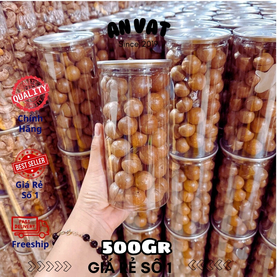 Hũ 500Gram Hạt mắc ca, hạt macca, hạt macca nứt vỏ, Đắk Lắk sấy nứt vỏ, size đại loại 1 thơm ngon