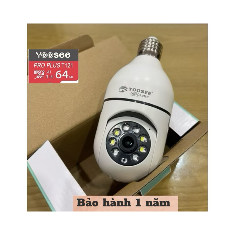 Camera YOOSEE đui bóng đèn 8MPX ,quay đêm có màu, đàm thoại 2 chiều BẢO HÀNH 1 NĂM