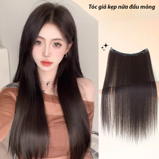 Tóc giả kẹp thẳng mỏng MẪU MỚI làm dày tóc- Tóc giả kẹp phím Light mỏng đeo không nặng đầu