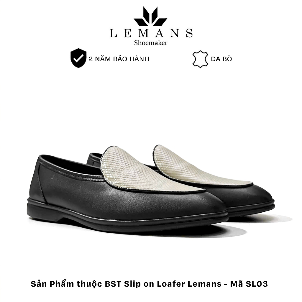Lemans SL03, giày lười da bò nappa, đế êm chân, giày công sở trẻ trung, bảo hành chính hãng 24 tháng