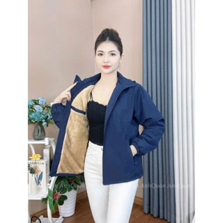[38-75kg]Áo Khoác Gió Nữ 2 Lớp Lót Lông Dày Dặn Siêu Ấm Hàng Loại 1,Chống Nước,Cản Gió,Chống Tia UV