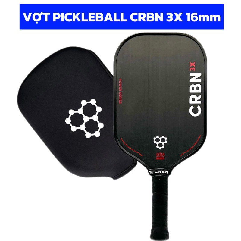{ TPHCM } Vợt Pickleball CRBN 3x Hybrid 16mm nhà vô địch PPA hình thật(tặng túi vợt)