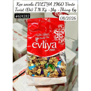 🍫🍬🇹🇷 KẸO SOCOLA CARAMEL CỦA THỔ NHĨ KÌ 3 MÀU ĐỎ - NÂU - TRẮNG EVLIYA CHOCOLATE CANDY SINCE 1960 GÓI 1000G 🇹🇷