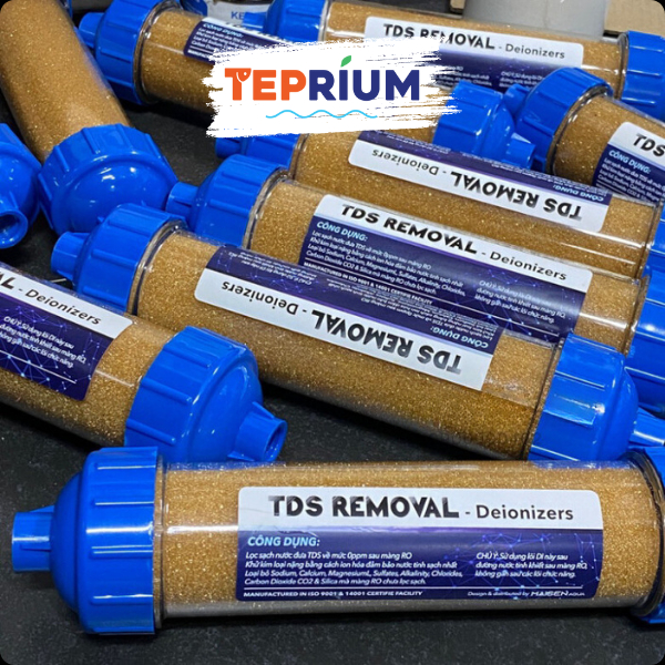 Lõi DI TDS Removal Chất Lượng Cao, Khử Khoáng Kim Loại Nặng (chỉ nên dùng sau RO) / Teprium