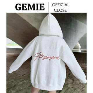 Áo sweater / Áo hoodie / hoodiezip in chữ ATRGOINGERAL màu xám trắng nam nữ nón to 2 lớp form rộng unisex chất nỉ bông