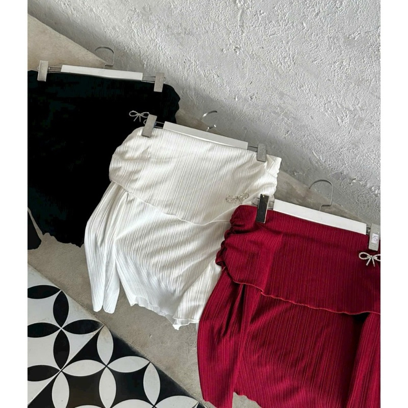 [Tặng tag nơ] Áo trễ vai dài tay xẻ vạt, áo kiểu nữ trễ vai chất gân Thái co dãn ôm body siêu tôn dáng HA211 | BigBuy360 - bigbuy360.vn