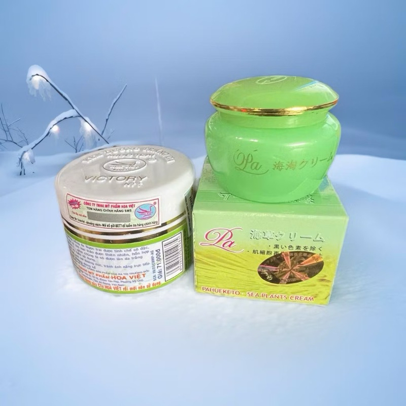 Bộ Kem Hoa Việt Hải Thảo Victory Ngọc Trai Pahueketo Làm Trắng Da Giảm Thâm Nám