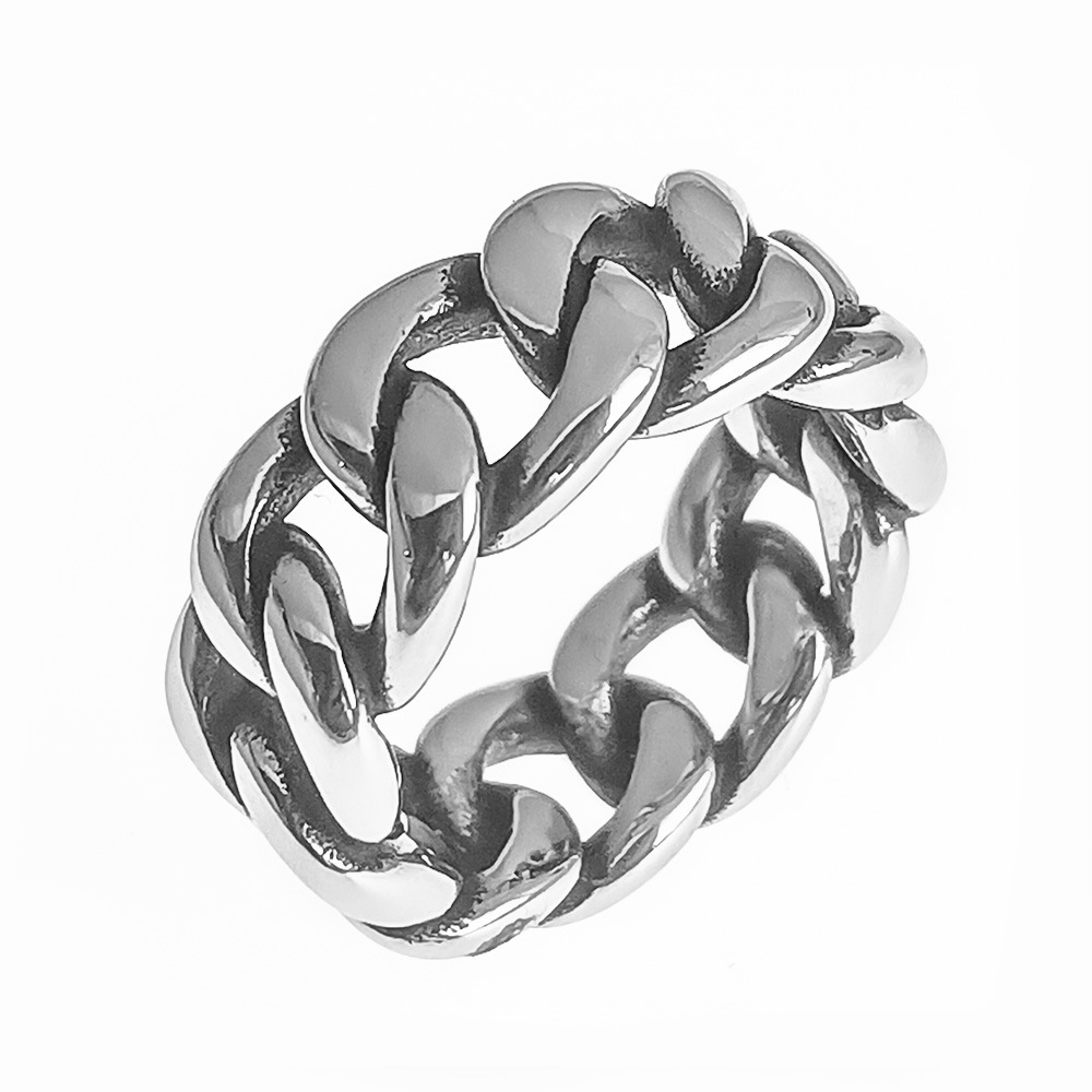 Nhẫn cuban dây xích thép không gỉ MAMA KING