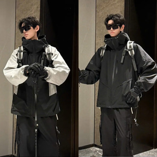 Áo khoác gió hai mặt có mũ (FORM RỘNG) chất liệu gió dù tráng bạc kháng nước cản gió Jacket