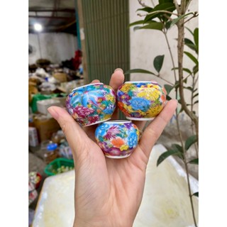 Bộ 3 chiếc cóng Bách Hoa decal phụ kiện lồng chim chào mào, chích choè cao cấp