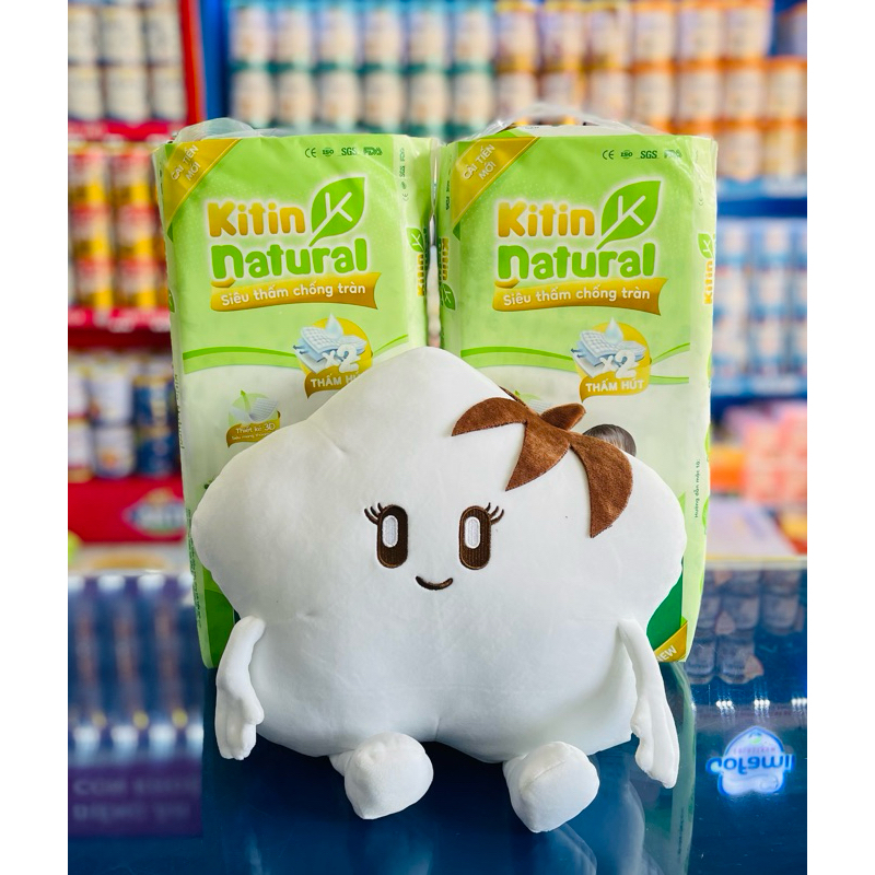 [Combo 2 Bịch + Gối Mây] Tã Dán/Quần Kitin Natural Siêu Khô Thoáng