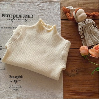  Áo giữ nhiệt cho bé gái thu đông 2024 áo len dệt kim cổ 3 phân bé gái Hapykid 