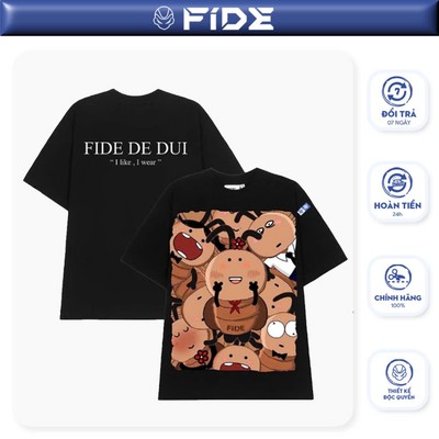 Áo thun FIDE con gián thiếu ngủ phông unisex form rộng local brand nam nữ cổ tròn oversize AT93