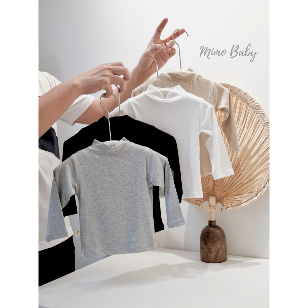 Áo giữ nhiệt cổ 3 phân chất liệu cotton co giãn 4 chiều mềm mịn ấm áp cho bé (5-17kg) QA256 Mimo Bab