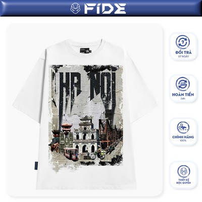 Áo thun địa danh HÀ NỘI FIDE phông unisex nam nữ form rộng ulzzang HÀ NỘI