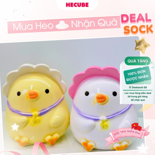 Ống Tiết Kiệm Tiền Gà Con Hecube Heo Đất Lợn Đất Vịt Đội Nón